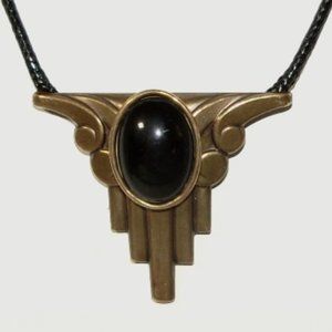 VTG/ANTIQUE Purple Chalcedony Art Deco Necklace- RARE!